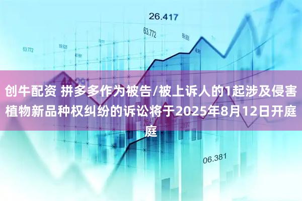 创牛配资 拼多多作为被告/被上诉人的1起涉及侵害植物新品种权纠纷的诉讼将于2025年8月12日开庭